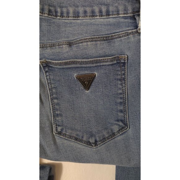 Guess Los Angeles Distressed Skinny Jeans Size 27 Blue Denim Women's - Picture 6 of 7